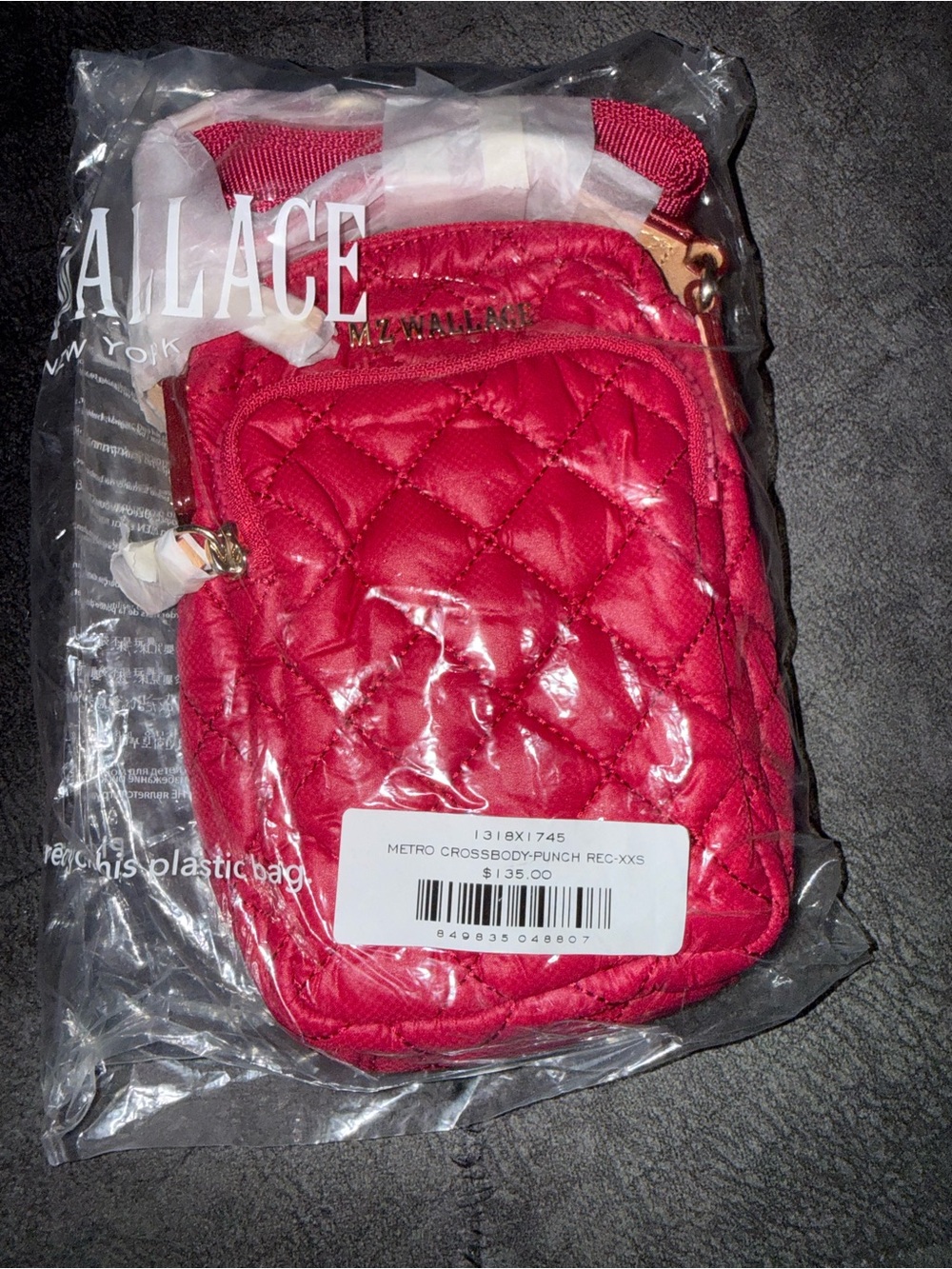 MZ Wallace Quilted Crossbody in Cherry Red. XXS . Brand new. - Picture 2 of 5